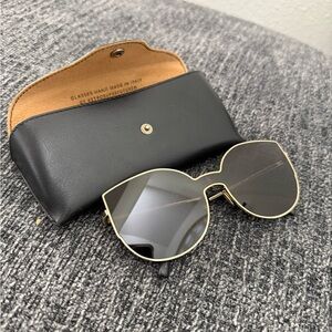 Gold Frame Sunglasses with Black Lenses